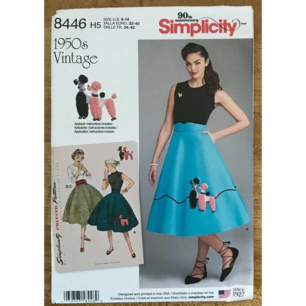 #8446 Simplicity Womans retro skirt sewing pattern 6-14